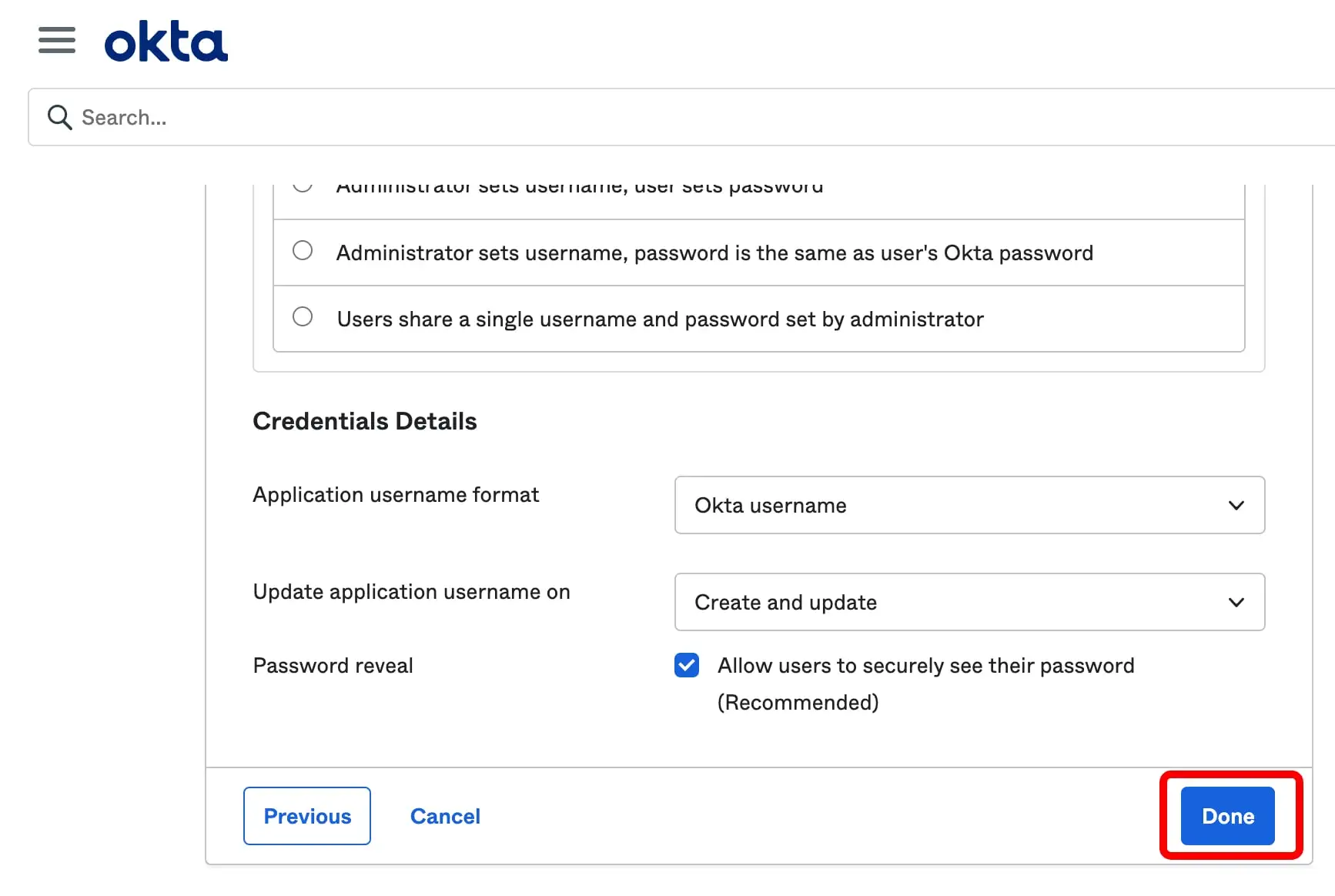 Okta: Provisioning einrichten (2/2)