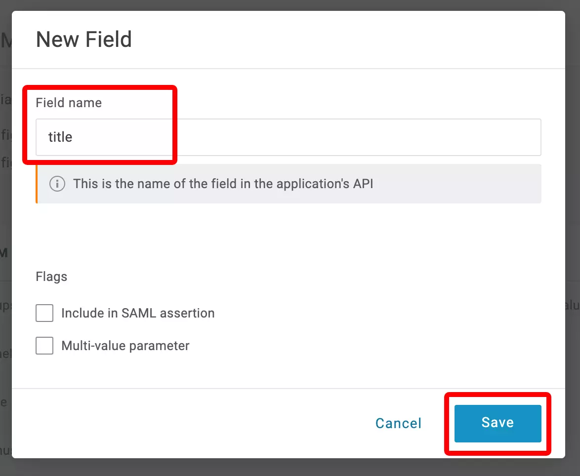 OneLogin: Parameter „title“ anlegen (1/2)