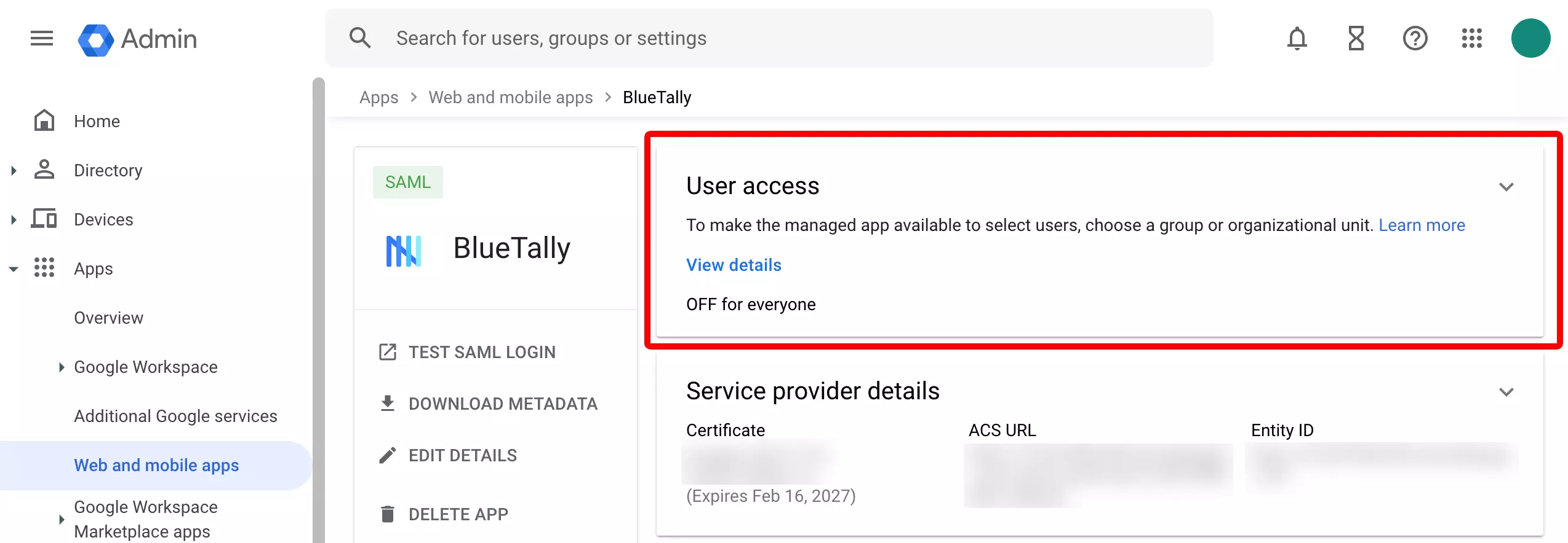 Google Workspace: App für Benutzer freischalten