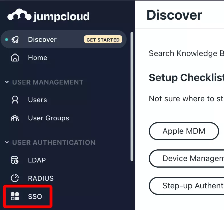 JumpCloud: Bei JumpCloud anmelden