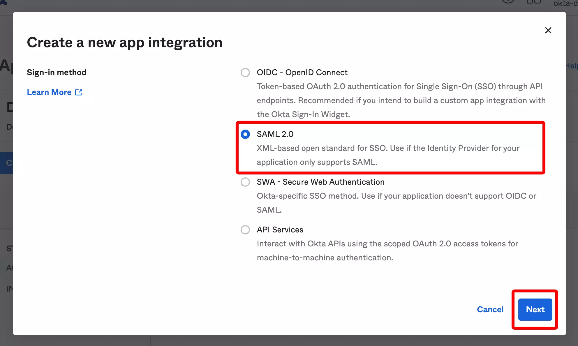 Okta: Neue SAML-Anwendung anlegen