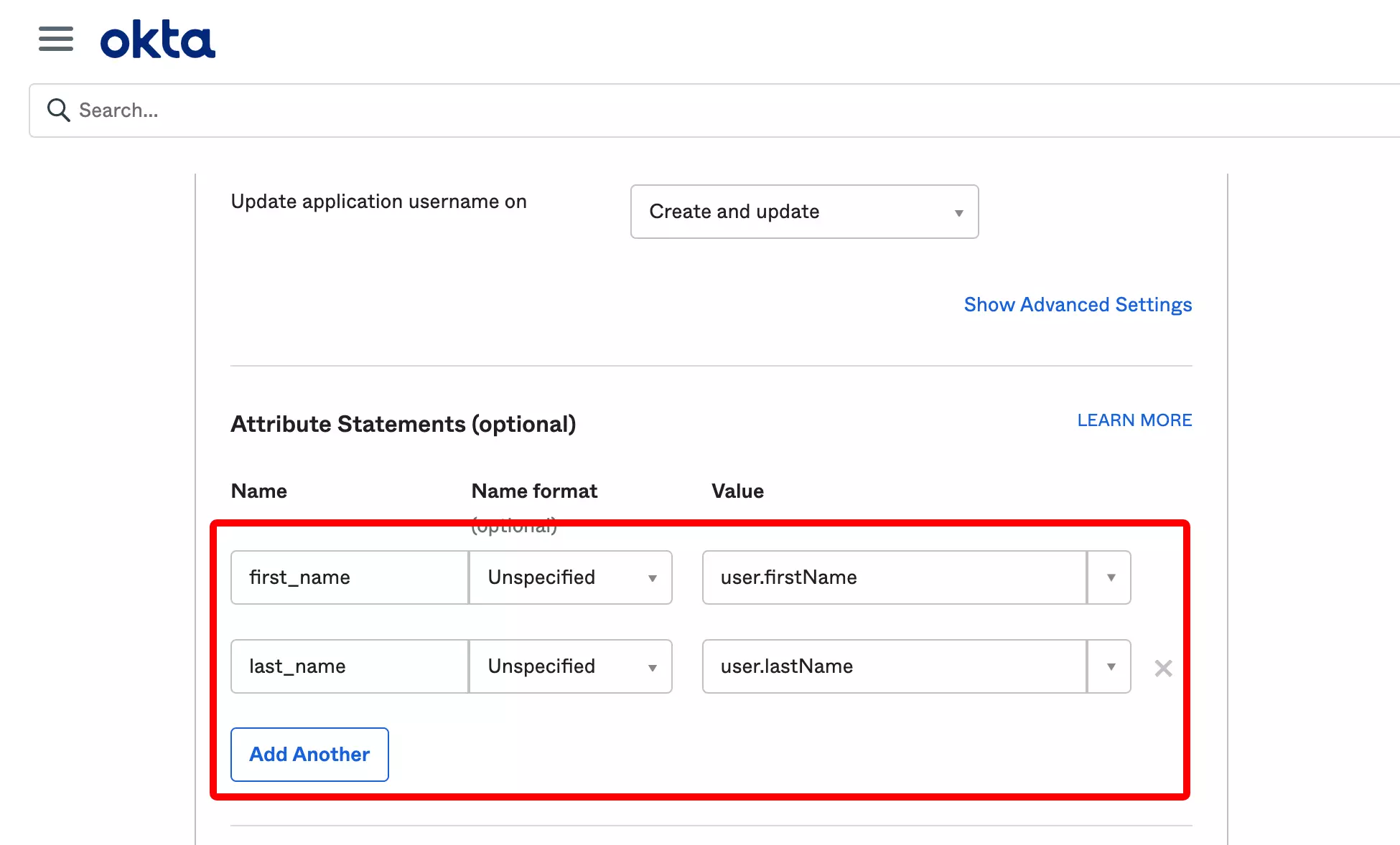 Okta: SAML Settings konfigurieren