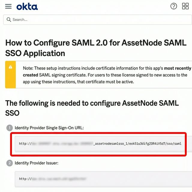Okta: Daten in AssetNode eintragen